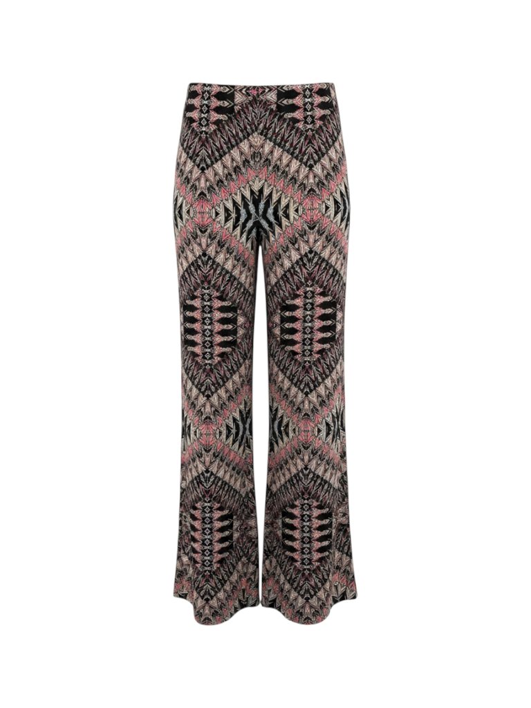 Ab Studio Coral Black Xl Patterned Pants